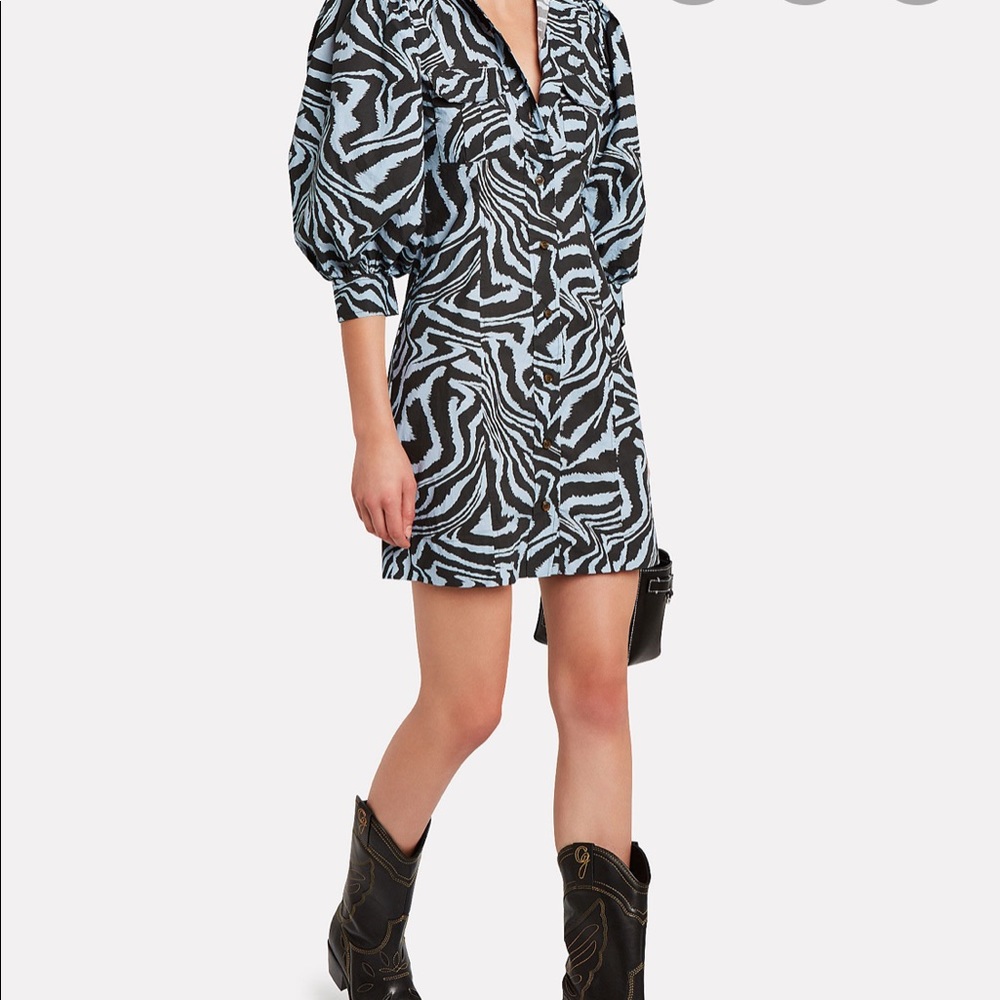 NWT Ganni Printed Poplin Dress - Picture 12 of 13
